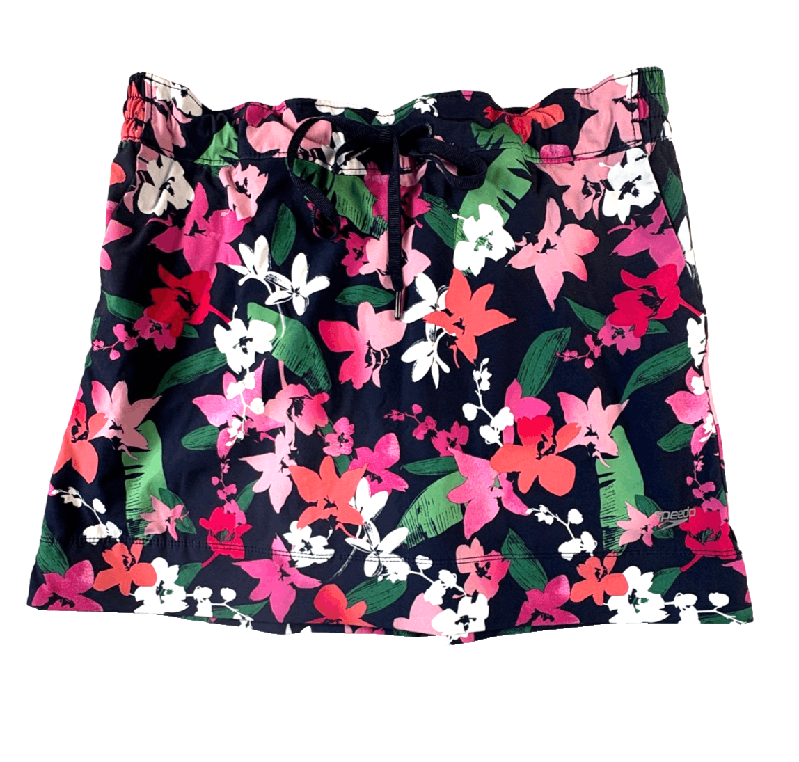 Speedo Women's Floral Swim Skort Skirt Pink Blue Large