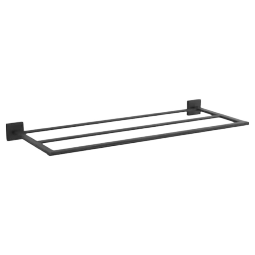 KOHLER 23299-BL Square 24 in. Wall Mounted Towel Bar in Matte Black