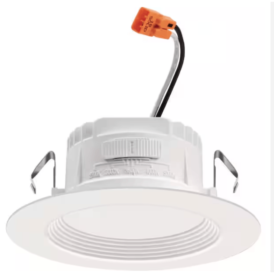 Juno RB4 SWW5 MW M6 Contractor Select RetroBasics 4 in. Selectable CCT Integrated LED Retrofit White Recessed Light Trim