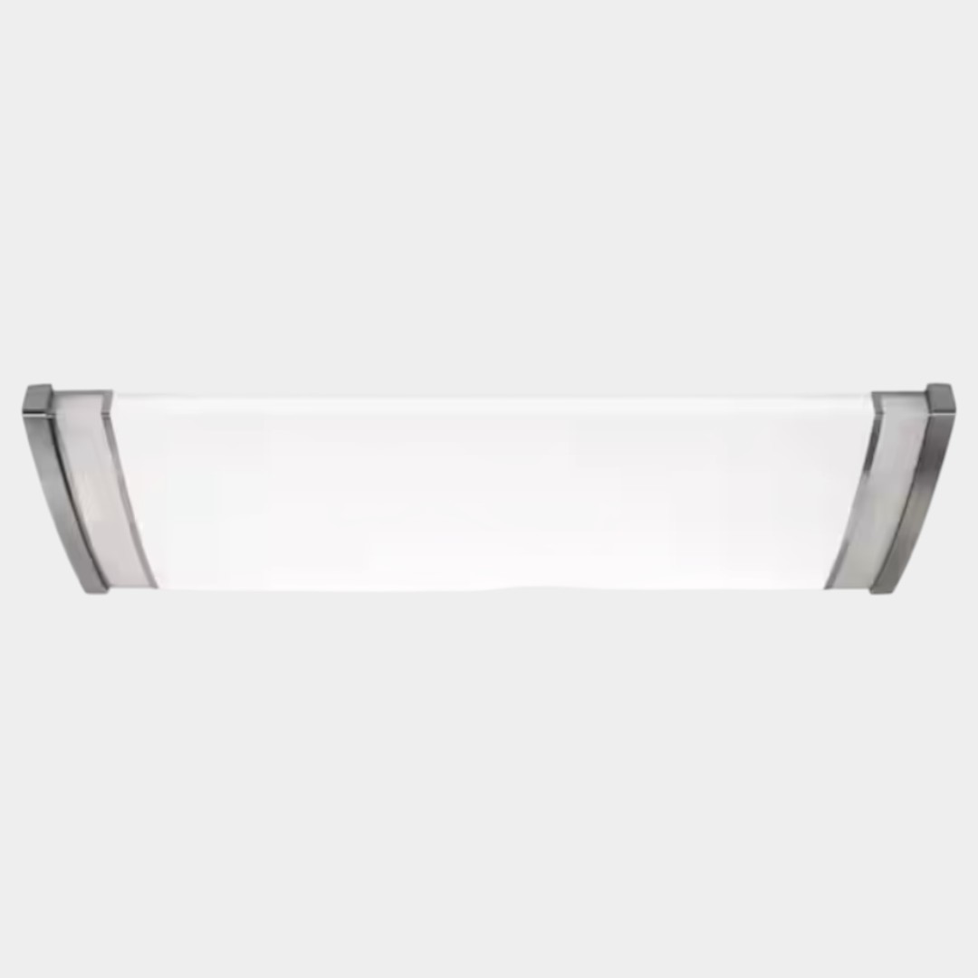 Commercial Electric HB1519C3A-35 Commercial Electric 49 in. Modern Brushed Nickel Selectable CCT Integrated LED Flush Mount for Kitchens
