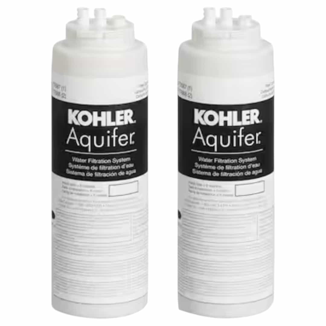 KOHLER K-77688-NA Aquifer Under-Sink Replacement Water Filter Cartridge (2-Pack)
