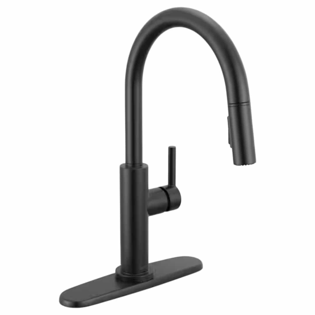 Delta 19867LF-BL Nicoli Matte Black 17.06 in. H Pull Down Sprayer Kitchen Faucet with 360° Spout Swivel