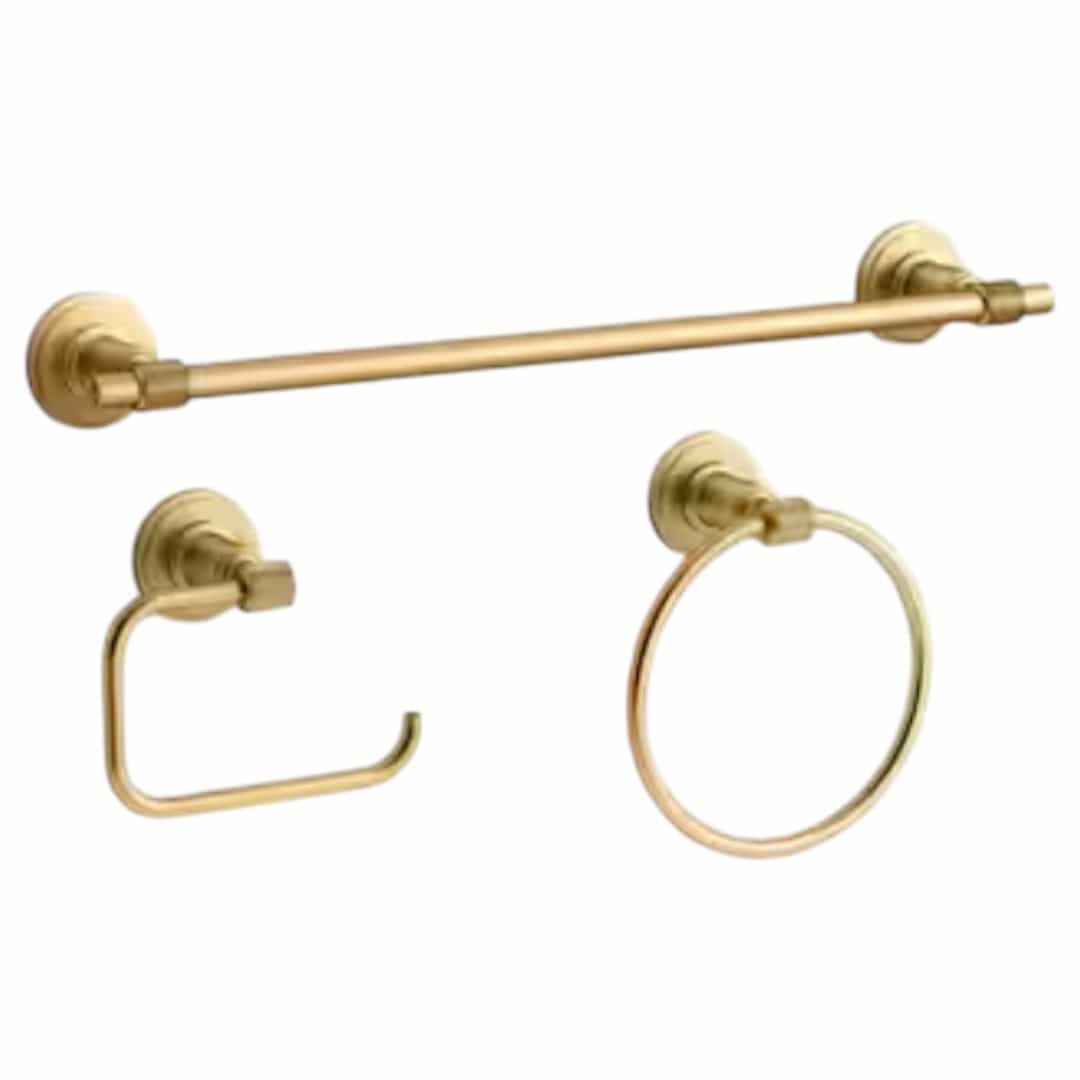 KOHLER R34772-2MB Torrington 3-Piece Bath Hardware Set with Hand Towel Holder, Towel Bar, Toilet Paper Holder in Brushed Moderne Brass