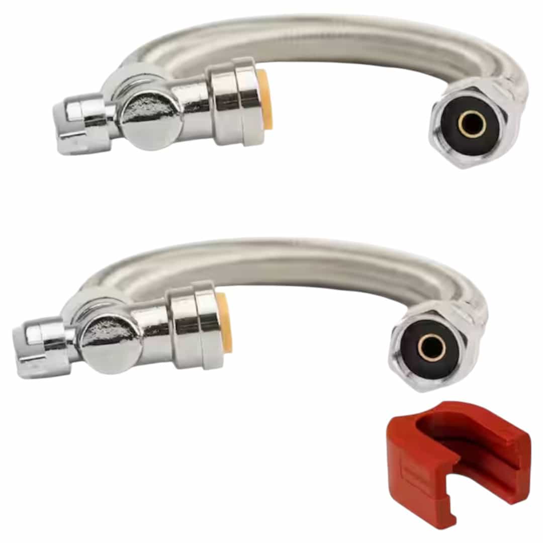 QUICKFITTING LF746AR-2 1/2 in. Push-to-Connect x 1/2 in. FIP x 12. in. Angle Stop Faucet Connector with SlipClip Release Tool (2-Pack)