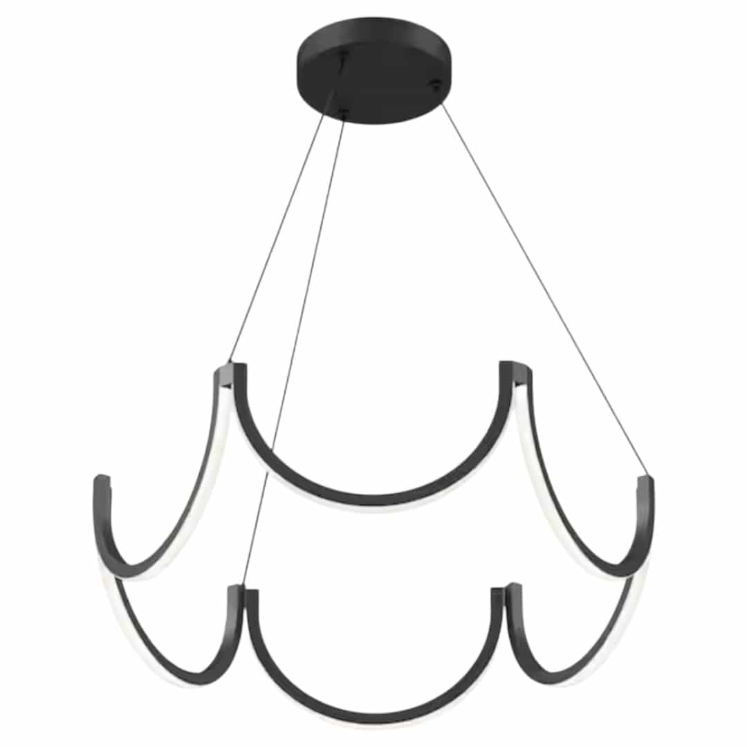 Artika PDT-AD5C-HD2BL Adelia 25-Watt 1 Light Black Modern 5 CCT Integrated LED Pendant Light Fixture for Dining Room or Kitchen