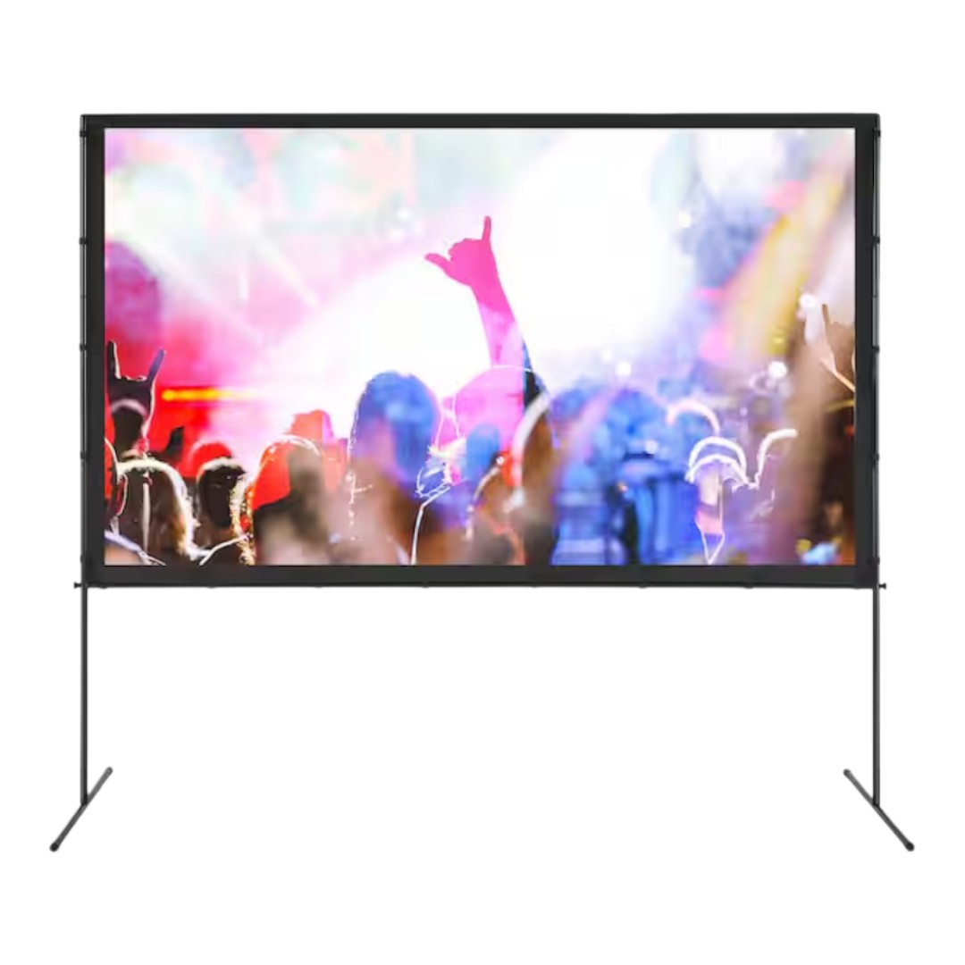 Svopes TYPM20ZJSPJ1L6YJBV0-SV1217 100 in. 16:9 4K 1080 HD Projector Screen with Stand, Wrinkle-Free Outdoor Movie Screen, Carry Bag and Bar Feet