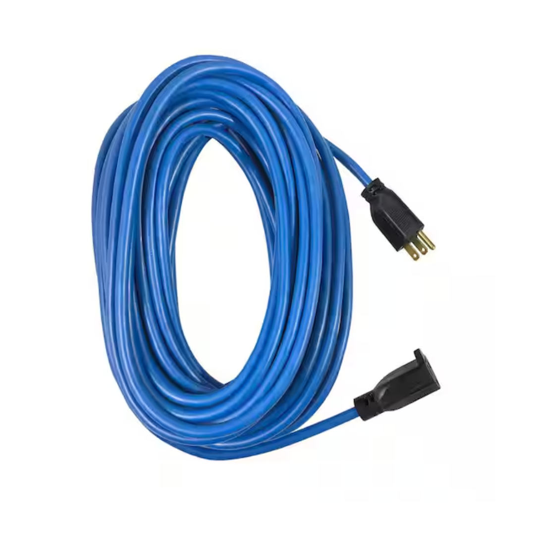 Husky 85025HY 25 ft. 12/3 Medium Duty Cold Weather Indoor/Outdoor Extension Cord, Blue