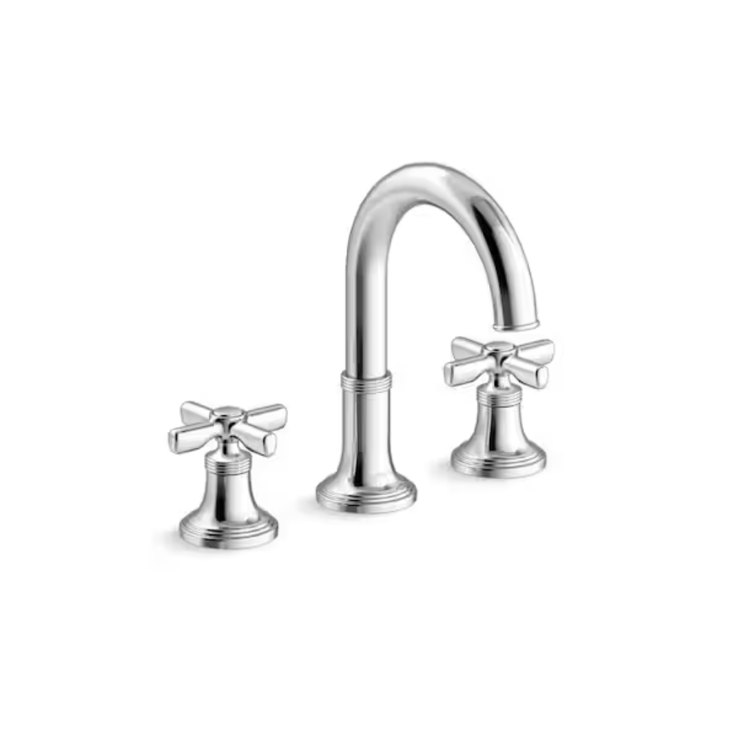KOHLER R34524-3D-CP Paces 8 in. Widespread Double Handle Bathroom Faucet with Cross Handles in Polished Chrome