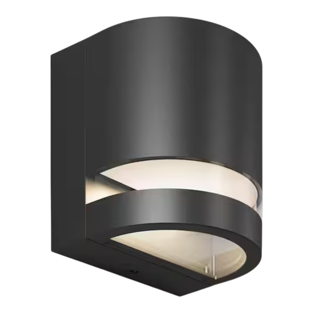 Artika OUT-VR-MB Valor Round Black Indoor/Outdoor Hardwired Integrated LED Wall Sconce Light