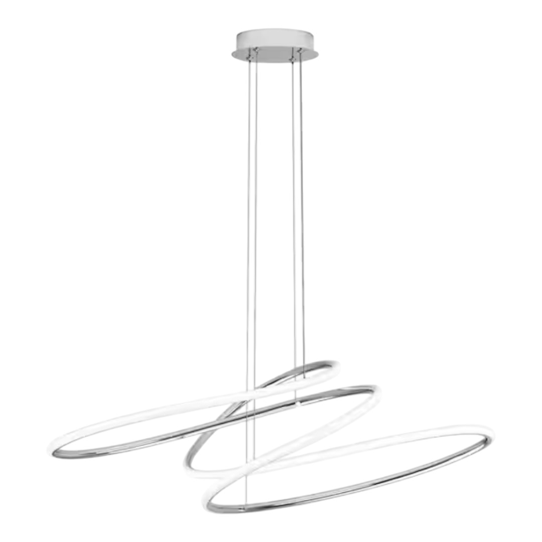 Artika PDT-SBC-HD2CR Swirl Butterfly 26-Watt 1 Light Chrome Modern 3 CCT Integrated LED Pendant Light Fixture for Dining Room or Kitchen