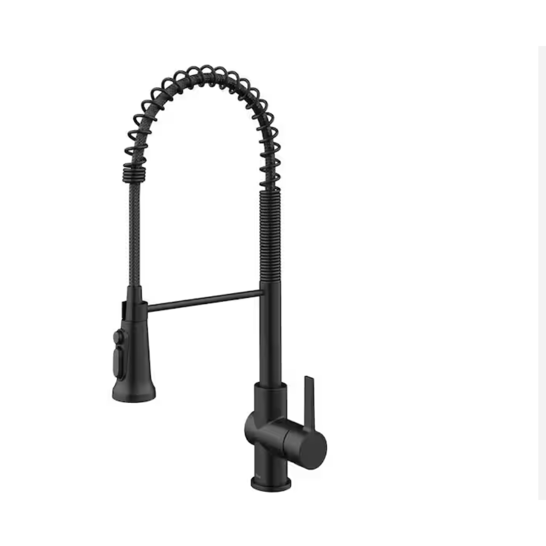 KRAUS KFF-1691MB Britt 2-in-1 Commercial Style Pull-Down Single Handle Water Filter Kitchen Faucet in Matte Black