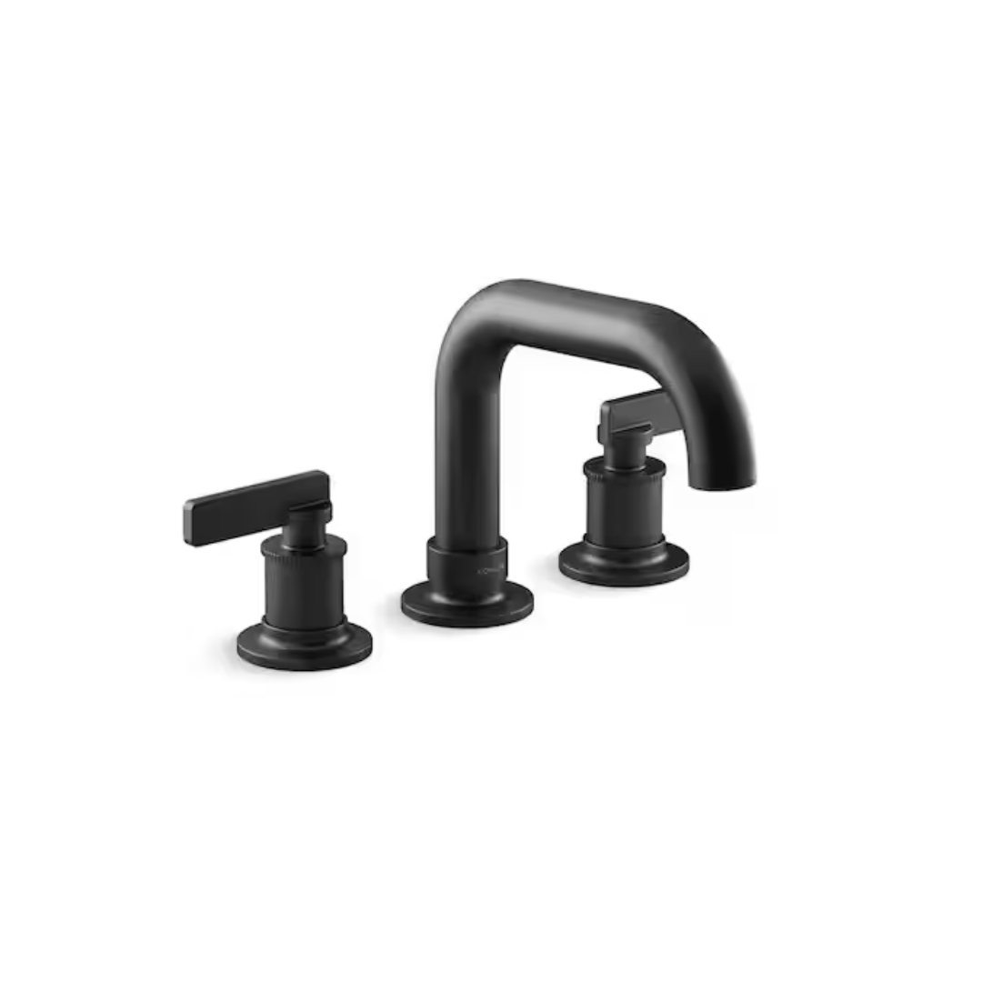 KOHLER T35911-4-BL Castia By Studio McGee 2-Handle Deck-Mount Bath Faucet Trim in Matte Black