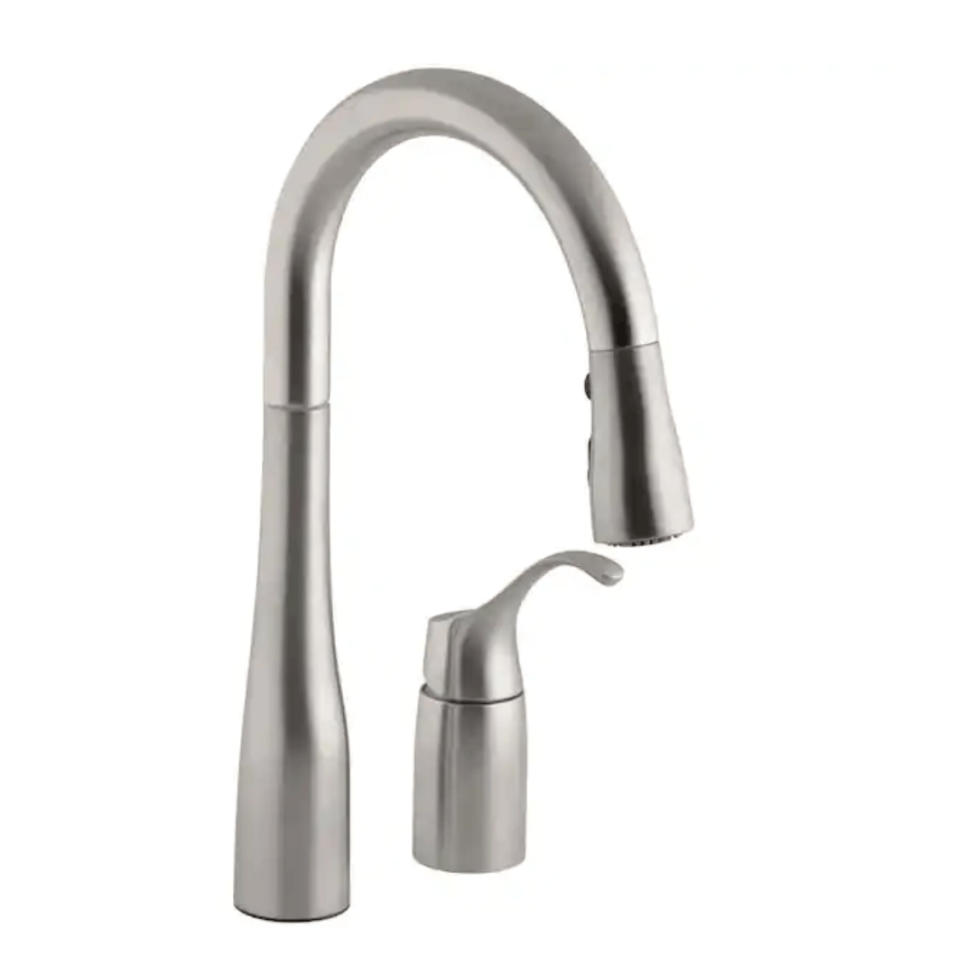 KOHLER K-649-VS Simplice Single-Handle Pull-Down Sprayer Kitchen Faucet in Vibrant Stainless