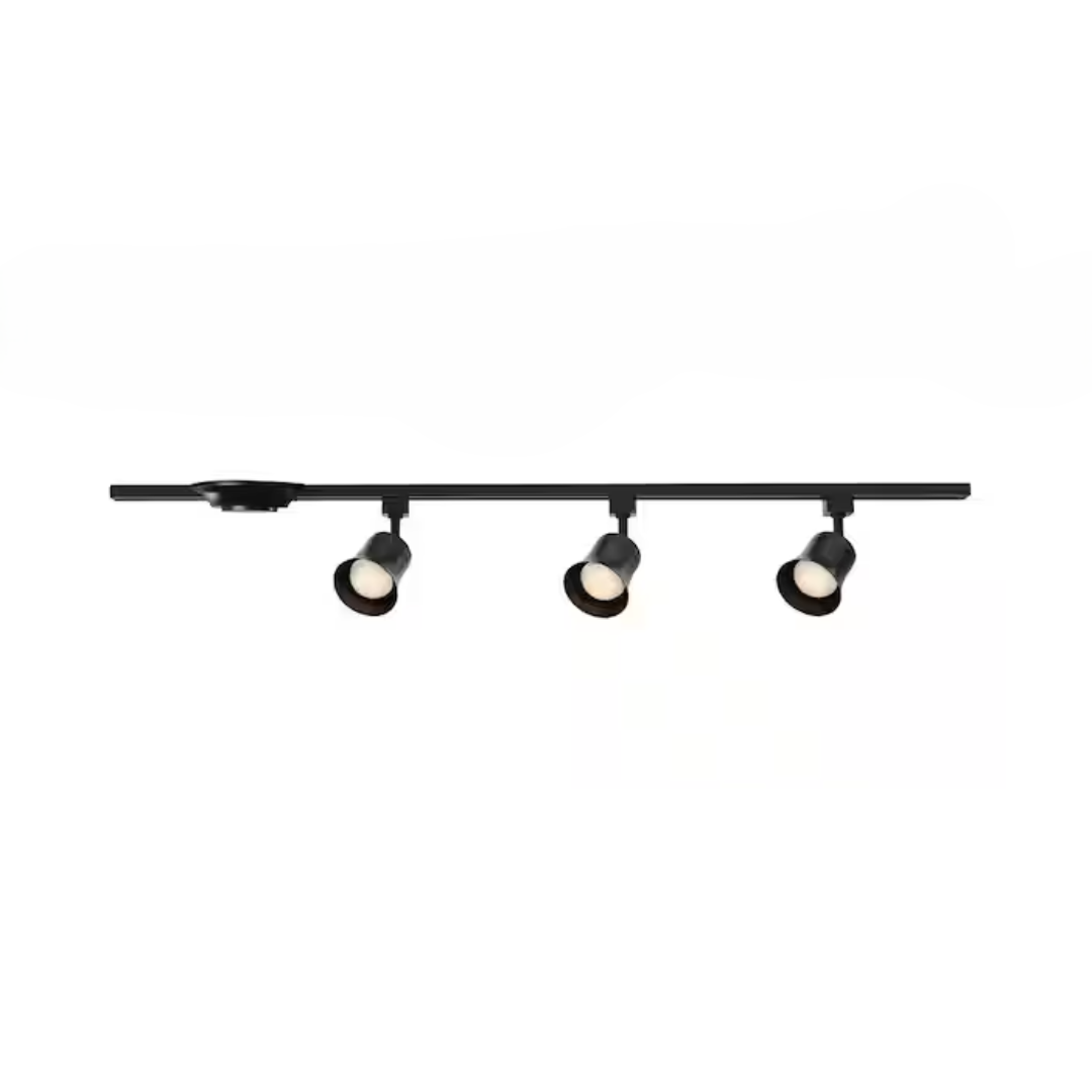 Hampton Bay 817750 Black Integrated LED Linear Track Step Head Flared 3-Light