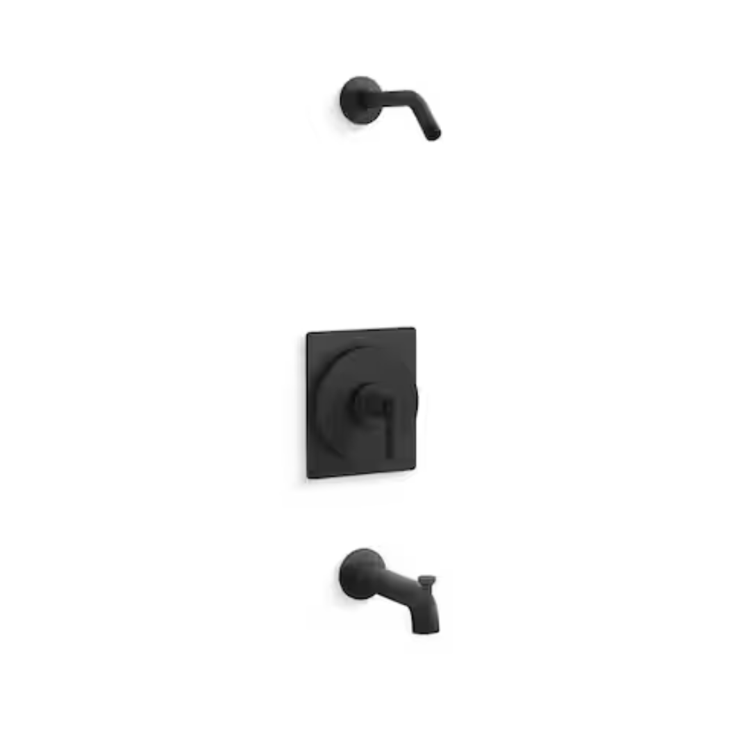KOHLER TLS35915-4-BL Castia By Studio McGee Rite-Temp Bath And Shower Trim Kit Without Showerhead in Matte Black