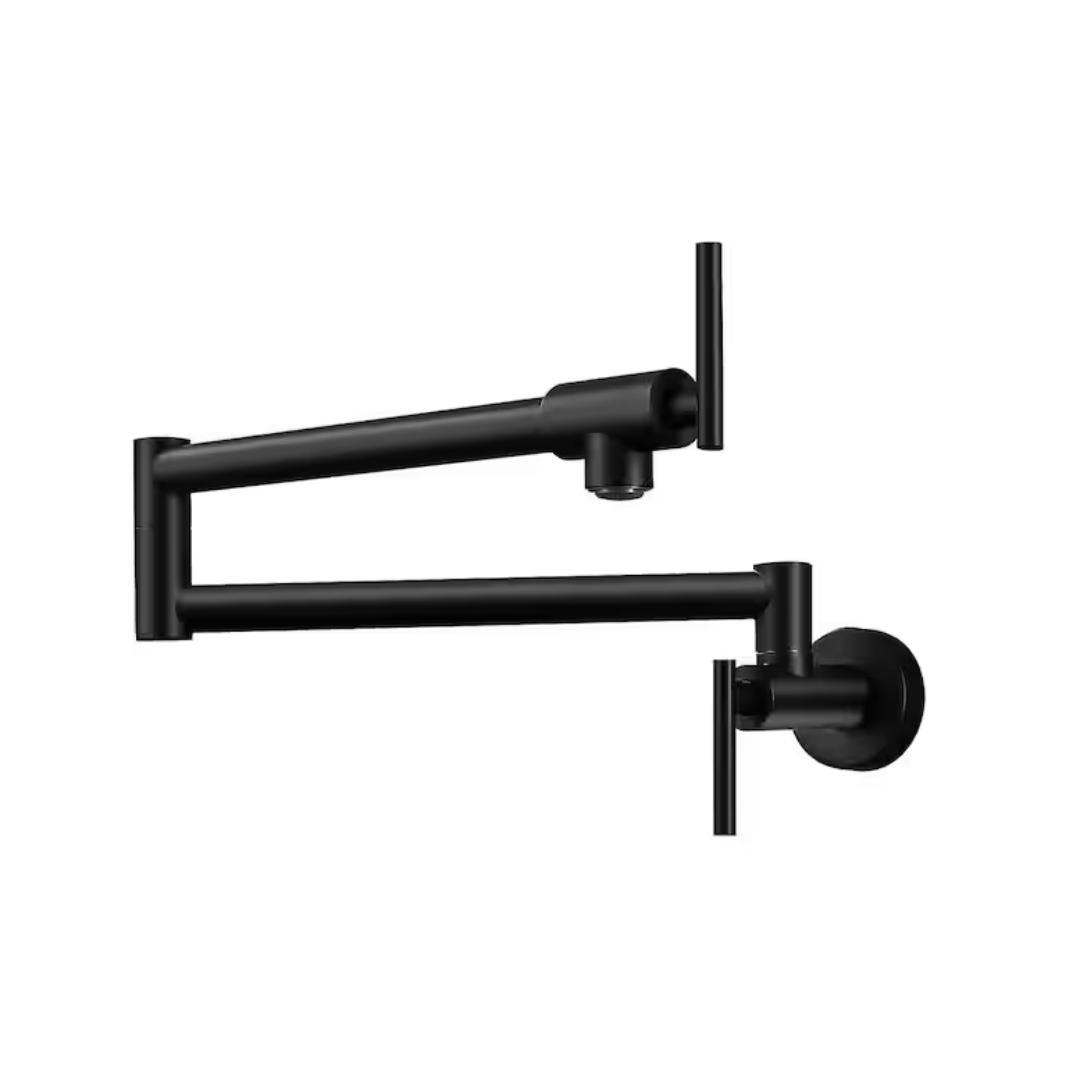 AKLFGN AKL-CFLT-2030-1-DP Wall Mount Pot Filler Faucet Double-Handle in Matte Black