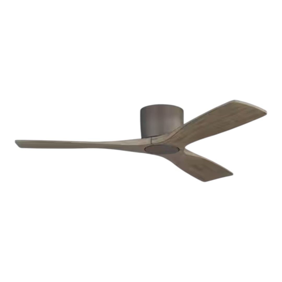 MLiAN WBCF-BS565-GR 48 Inch 3 Blades DC Motor Indoor Flush Mount Standard Ceiling Fan With Remote Gray