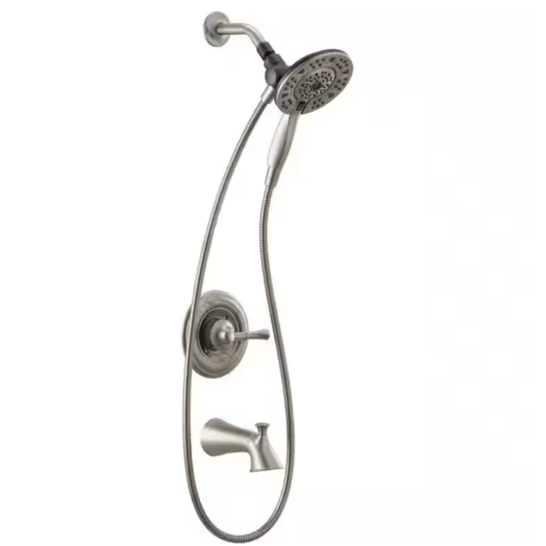 Delta 144747-SP-I Chamberlain In2ition Single-Handle 4-Spray Tub and Shower Faucet in SpotShield Brushed Nickel (Valve Included)