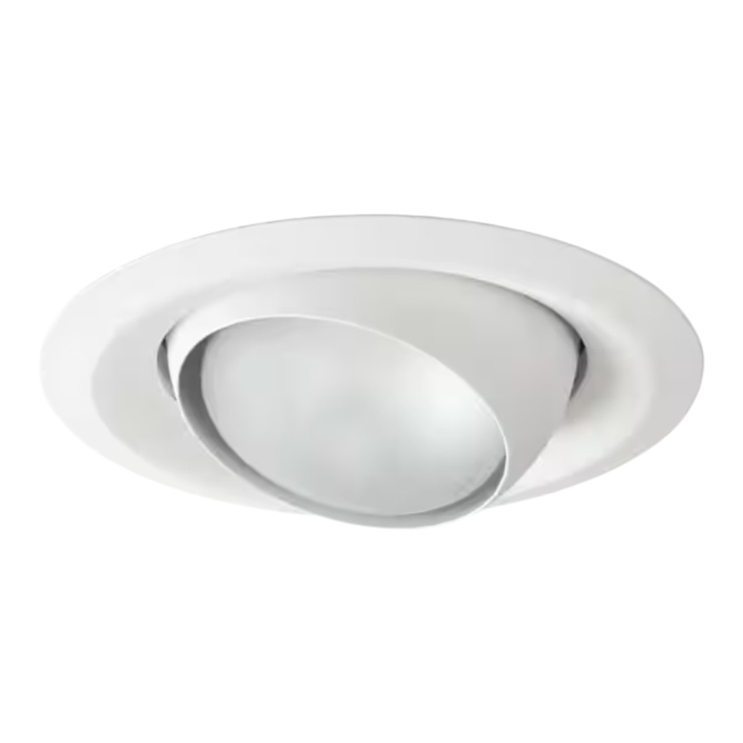 HALO 6130WH E26 Series 6 in. White Recessed Ceiling Light Fixture Trim with Adjustable Eyeball