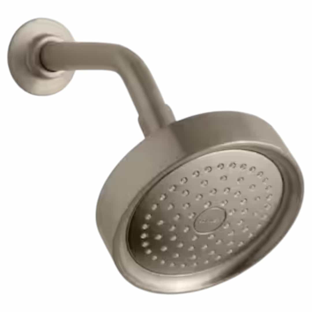 KOHLER 965-AK-BV Purist 1-Spray Patterns 2.5 GPM 5.5 in. Wall Mount Fixed Shower Head in Vibrant Brushed Bronze