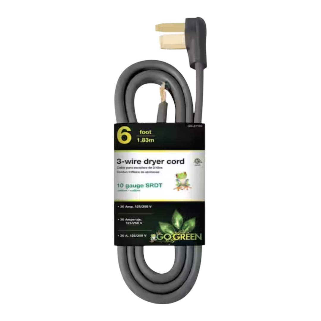 GoGreen Power GG-27106 6 ft. 10-Gauge SRDT Dryer Cord