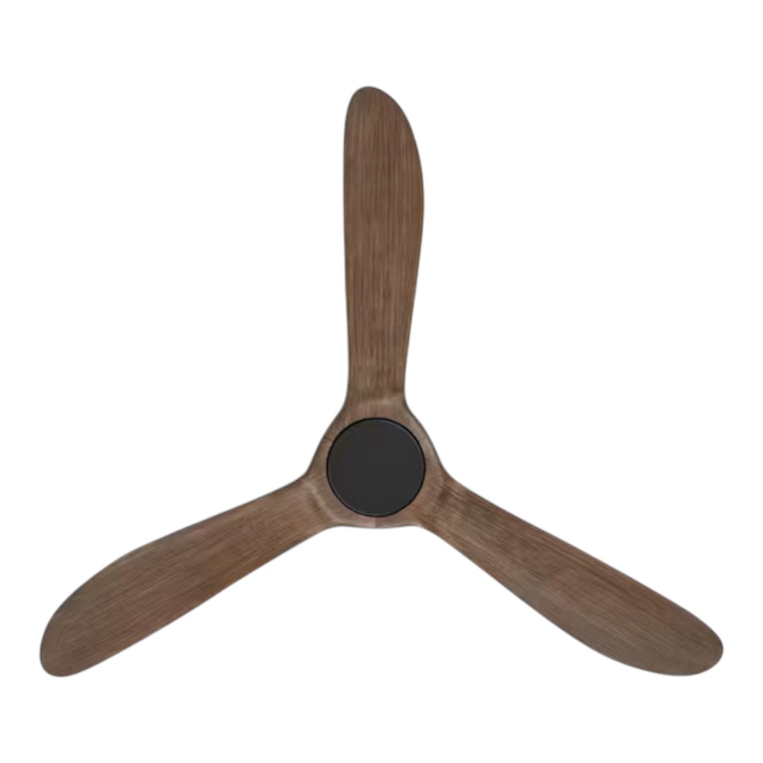 Home Decorators Collection N383A-MBK+V8 Tager 52 in. Smart Indoor/Outdoor Matte Black with Whiskey Barrel Blades Ceiling Fan with Remote Powered by Hubspace