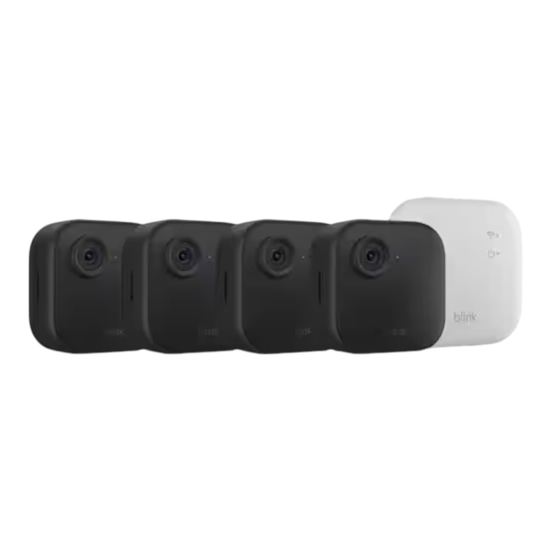 Blink B0DV4VQL6Y Outdoor 4 XR-Wireless Battery Operated Outdoor Security Camera System with 4-Cameras and Included Sync Module XR, Black