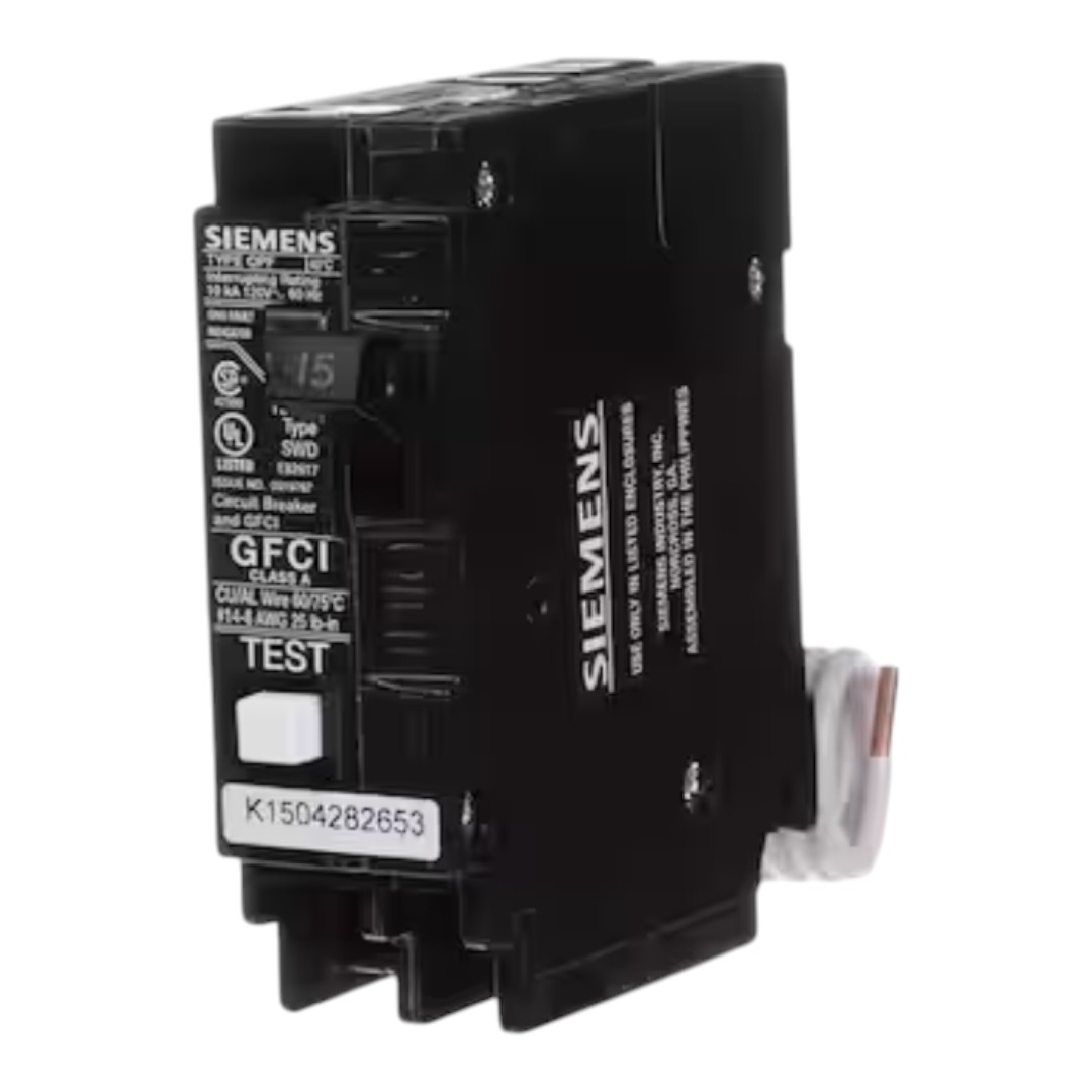 Siemens US2:QF115AP 15 Amp Single Pole Type QPF2 GFCI Circuit Breaker