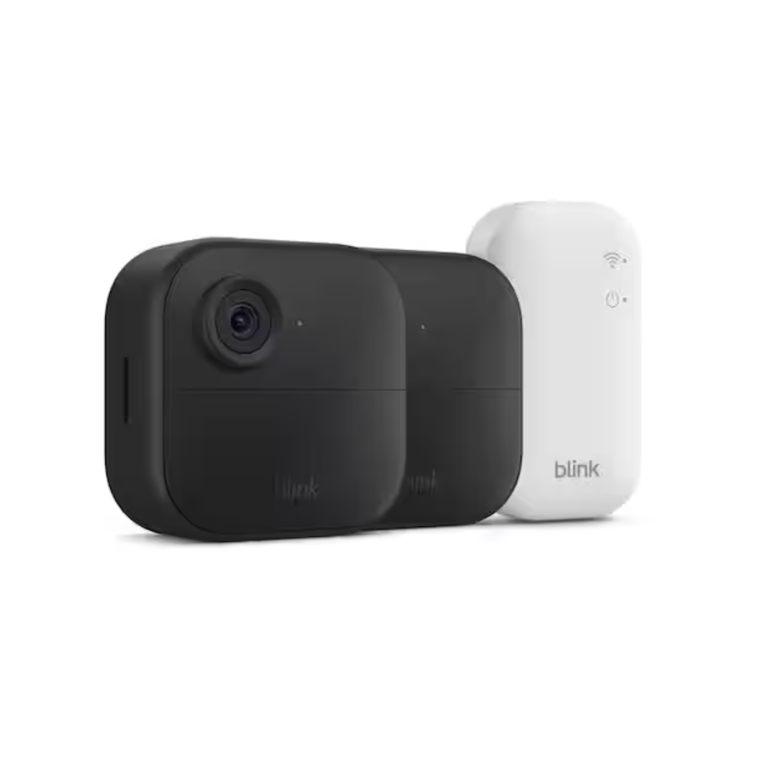 Blink B0DHLSWJXL Outdoor 4-Core-Wireless Battery Operated Smart Security Camera System w/ 2-Cameras and Included Sync Module Core, Black