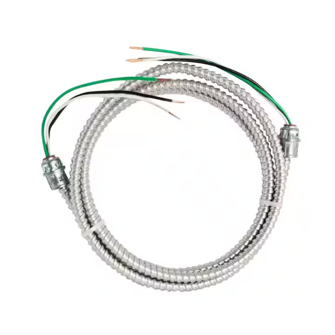 Southwire 58947701 12/2 x 10 ft. Stranded CU MC (Metal Clad) Armorlite Modular Assembly Quick Cable Whip