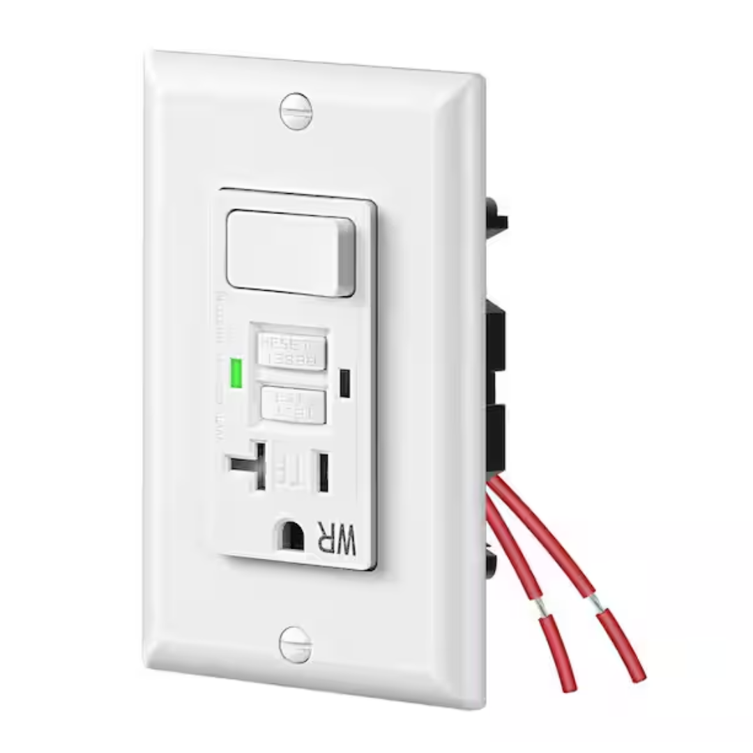 Dewenwils HGFS20A White 20A GFCI Switch Outlet Combo, Tamper-Resistant, Weather Resistant, Self-Test with LED Indicator