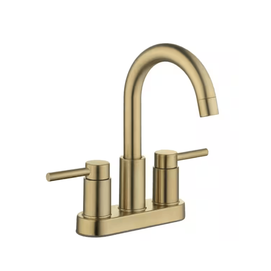 Glacier Bay HD67110W-604409 Dorind 4 in. Centerset 2-Handle High-Arc Bathroom Faucet in Brushed Gold