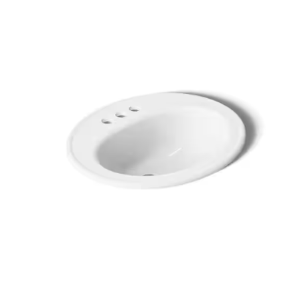 KOHLER K-R2196-4-0 Pennington 20.3 in. x 17.5 in. Drop-In Bathroom Sink in White Vitreous China