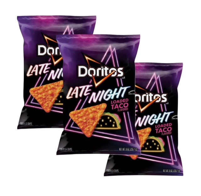 Doritos Late Night Loaded Taco Tortilla Chips 9.oz 3-Bags