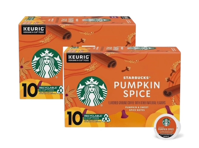 Starbucks Pumpkin Spice K-Cup Pods 10 Cups Coffee 2-Boxes