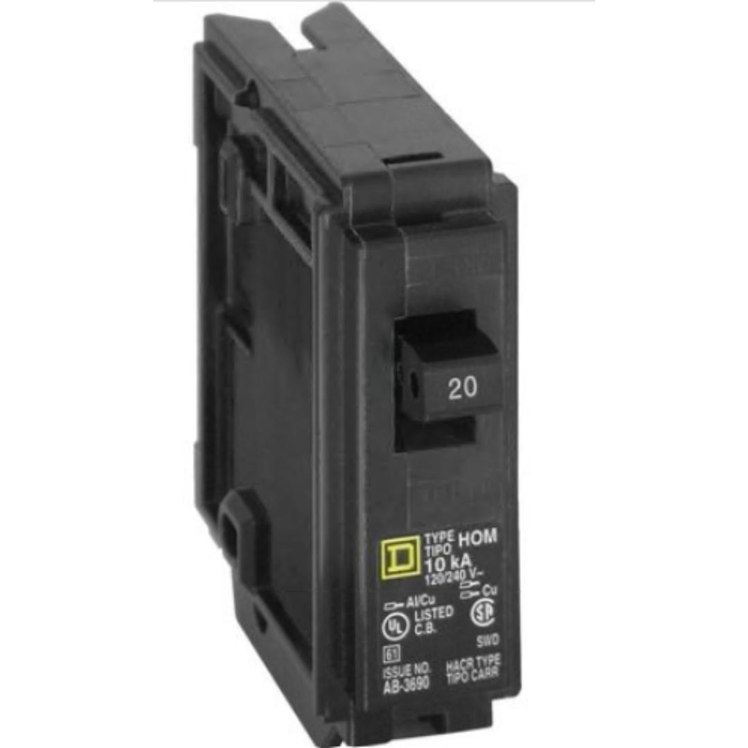 Square D HOM120CP HomeLine 20 Amps Standard Single Pole Miniature Circuit Breaker