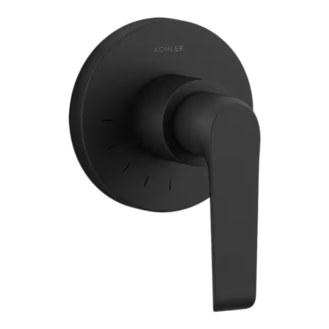 KOHLER K-T97026-4-BL Avid 1-Handle Valve Handle Trim Kit in Matte Black (Valve Not Included)