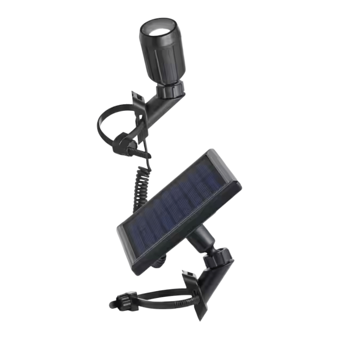 Hampton Bay 23462 50-Lumens Black Solar White Color Temperature Changing Outdoor Integrated LED Flag Pole Light, Weather, Rust Resistant