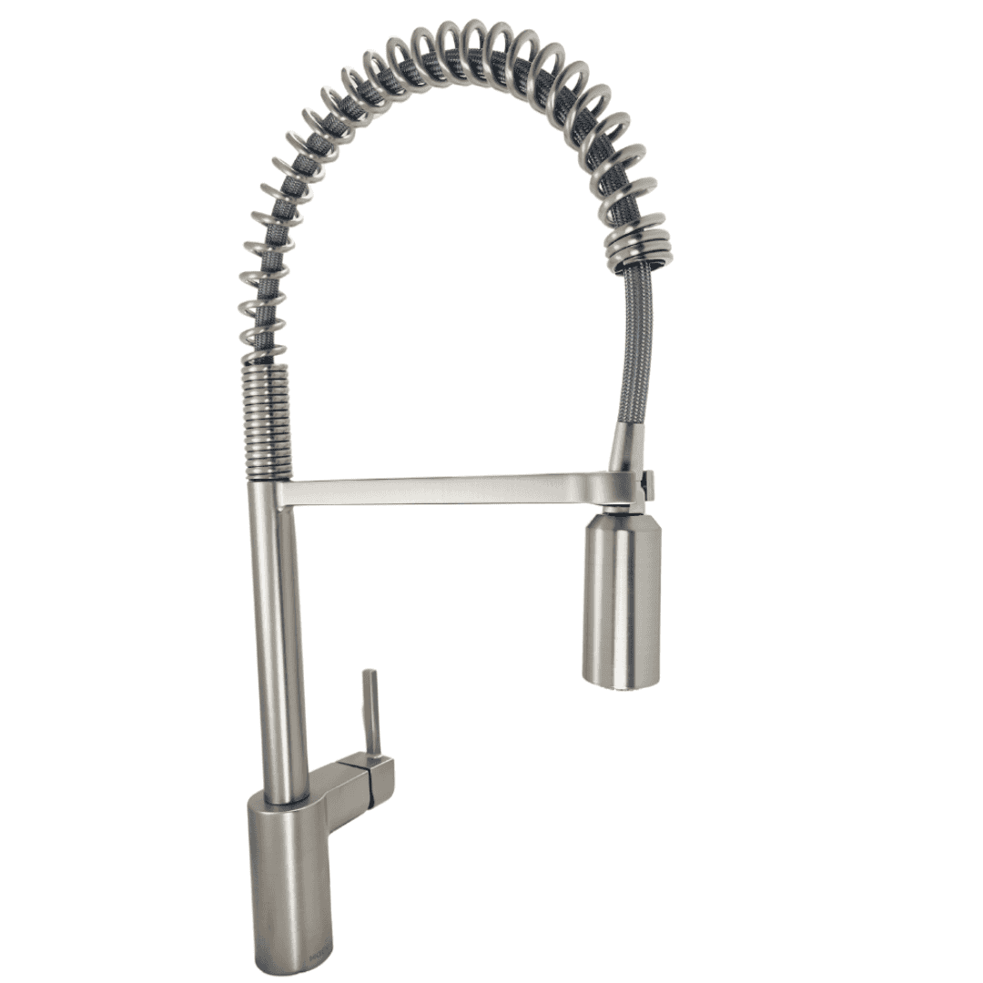 5923SRS 21.75 in. H Single-Handle Spring Pull-Down Sprayer Kitchen Faucet with 360° Spout Swivel in Stainless Steel