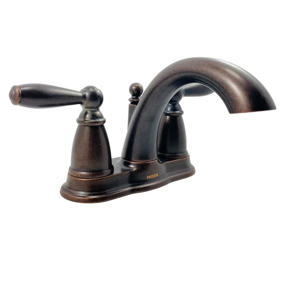 6610ORB 4 in. Centerset Double-Handle Low-Arc Bathroom Faucet in Oil-Rubbed Bronze with Metal Drain Assembly