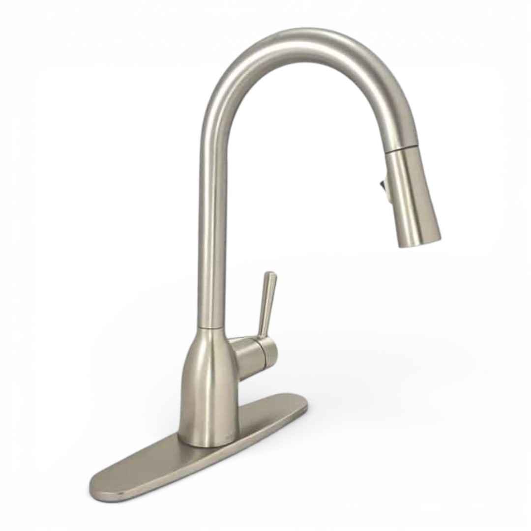 87233SRS Single-Handle Pull-Down Sprayer Kitchen Faucet with High-Pressure Spray and Flexible Retract in Stainless Steel