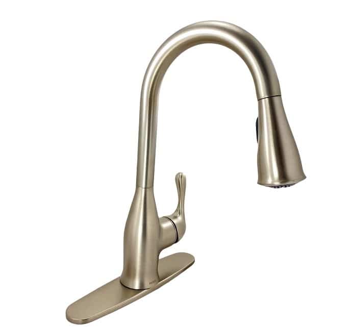 87966SRS Single-Handle Pull-Down Sprayer Kitchen Faucet with Flexible Hose and High-Pressure Spray in Stainless Steel