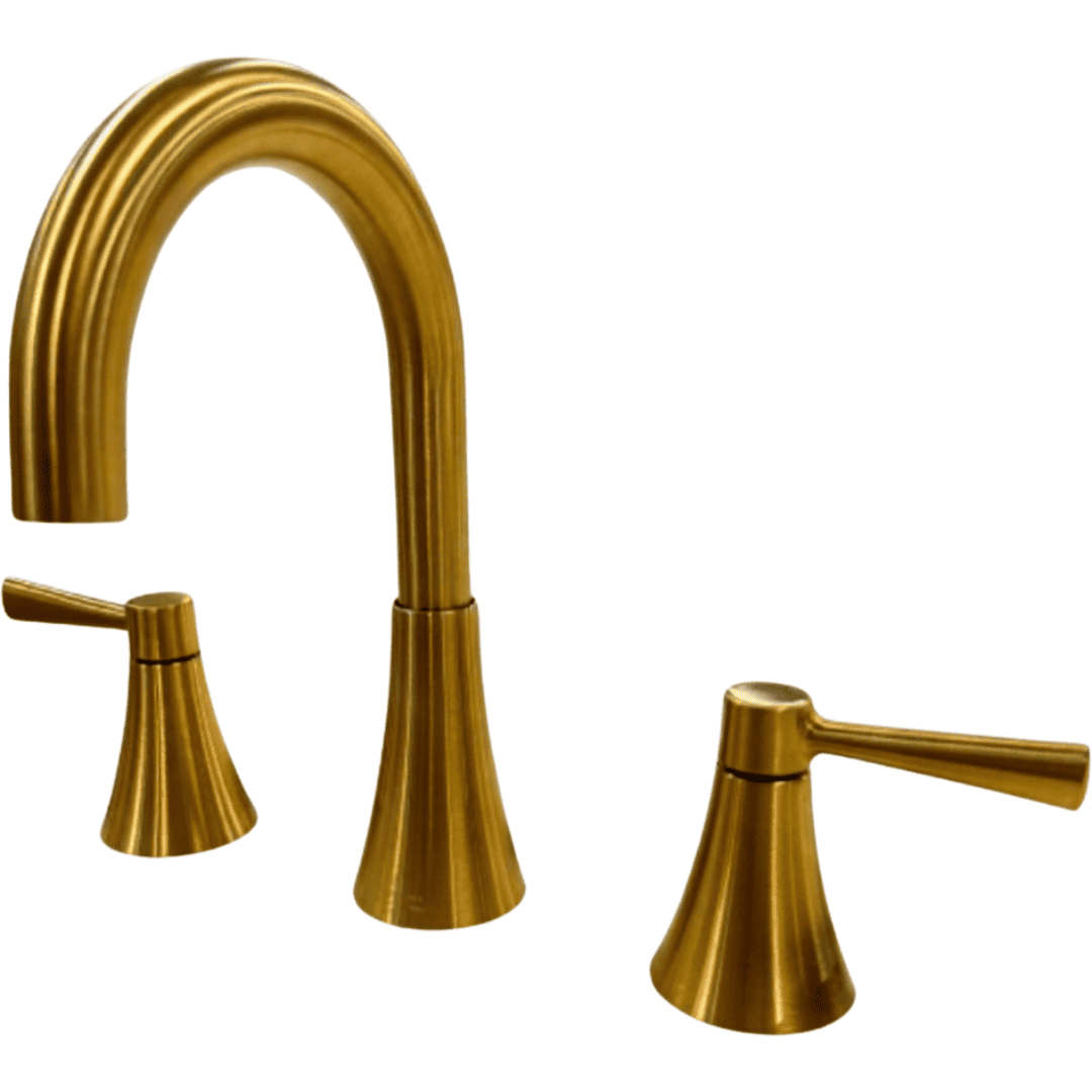 84023BZG 8 in. Widespread 2-Handle Curved Bathroom Faucet in Bronzed Gold (Valve Included)