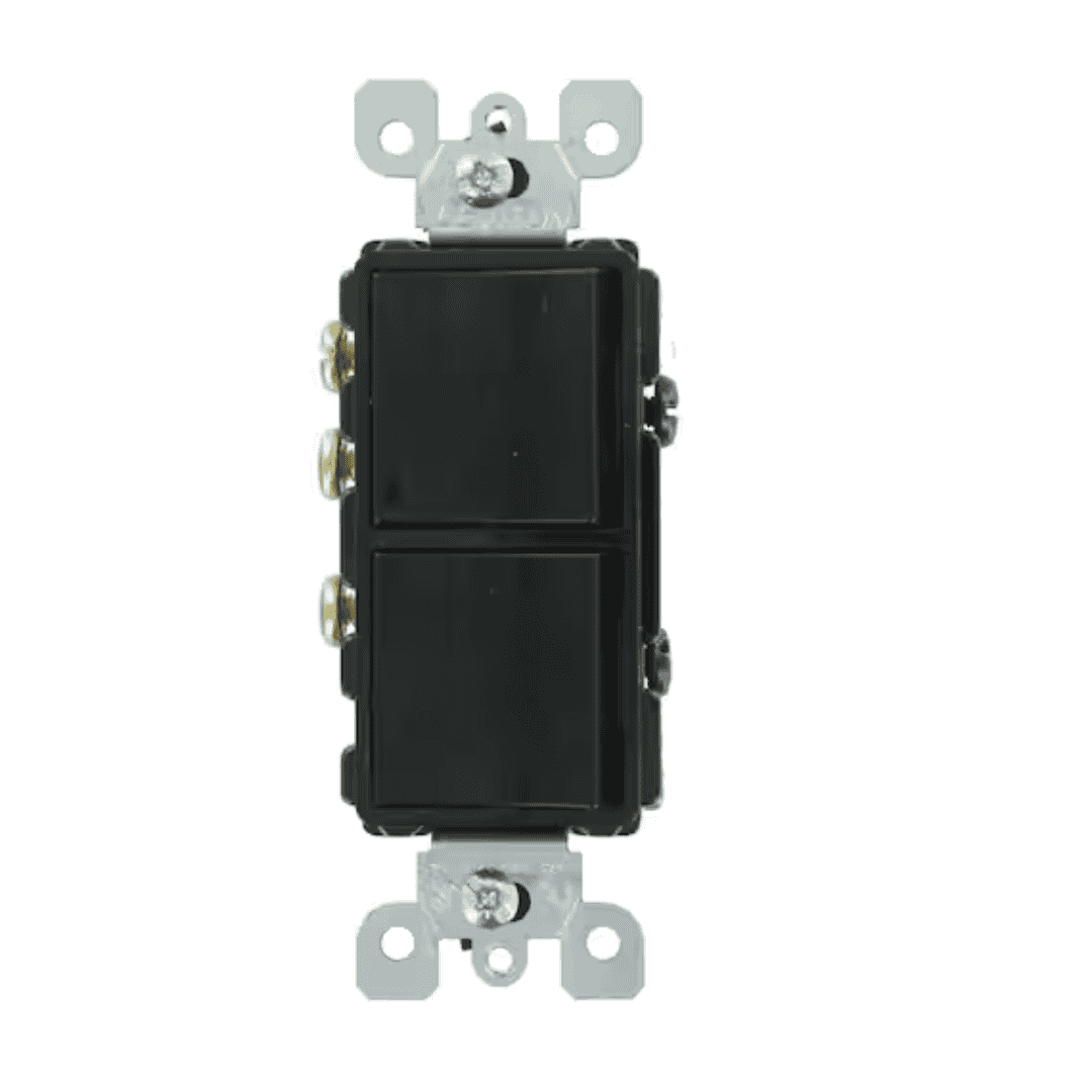 Leviton 5641-E 15 Amp Decora Commercial Grade Combination Single Pole Rocker Switch/3-Way Rocker Switch, Black 5641-E