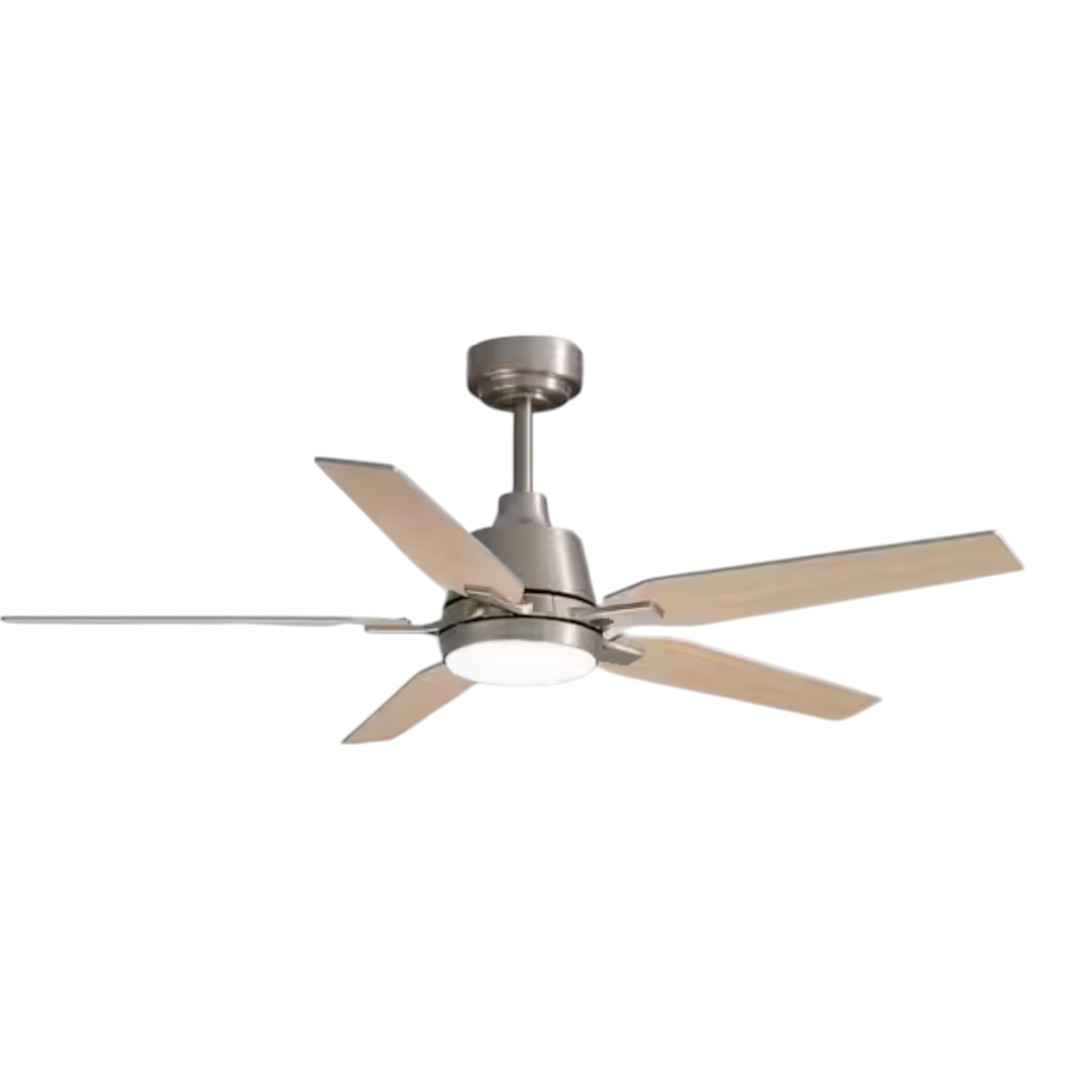 ANTOINE HD-BF-52N 52 in. Smart Indoor Brushed Nickel Low Profile Ceiling Fan with 3-Color Dimmable LED Light and Remote APP Control
