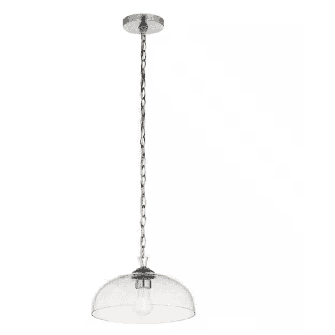 KICHLER 82431 Gineva 1-Light Pendant with Clear Glass in Brushed Nickel