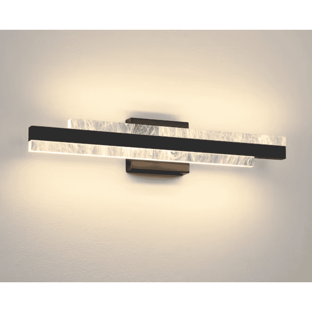 KAISITE 8075WL-24BK-US 24 in. 1-Light Black LED Vanity Light Bar, Dimmable Bathroom Light
