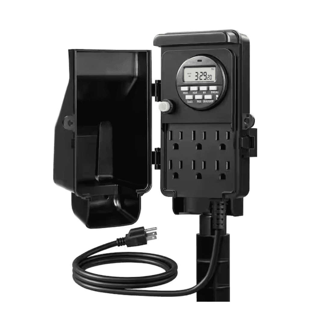 DEWENWILS HOYS22A Outdoor Digital Power Strip Timer, Waterproof 6 Outlet Socket with 6 ft. Cord for Garden Lights and Decorations