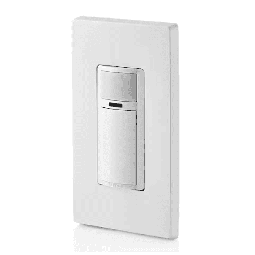 Leviton DVS15-1LZ Decora Vacancy Motion Sensor In-Wall Switch, Manual-On 15 Amp Single Pole Multi-Way or Multi-Sensor, White DVS15-1LZ