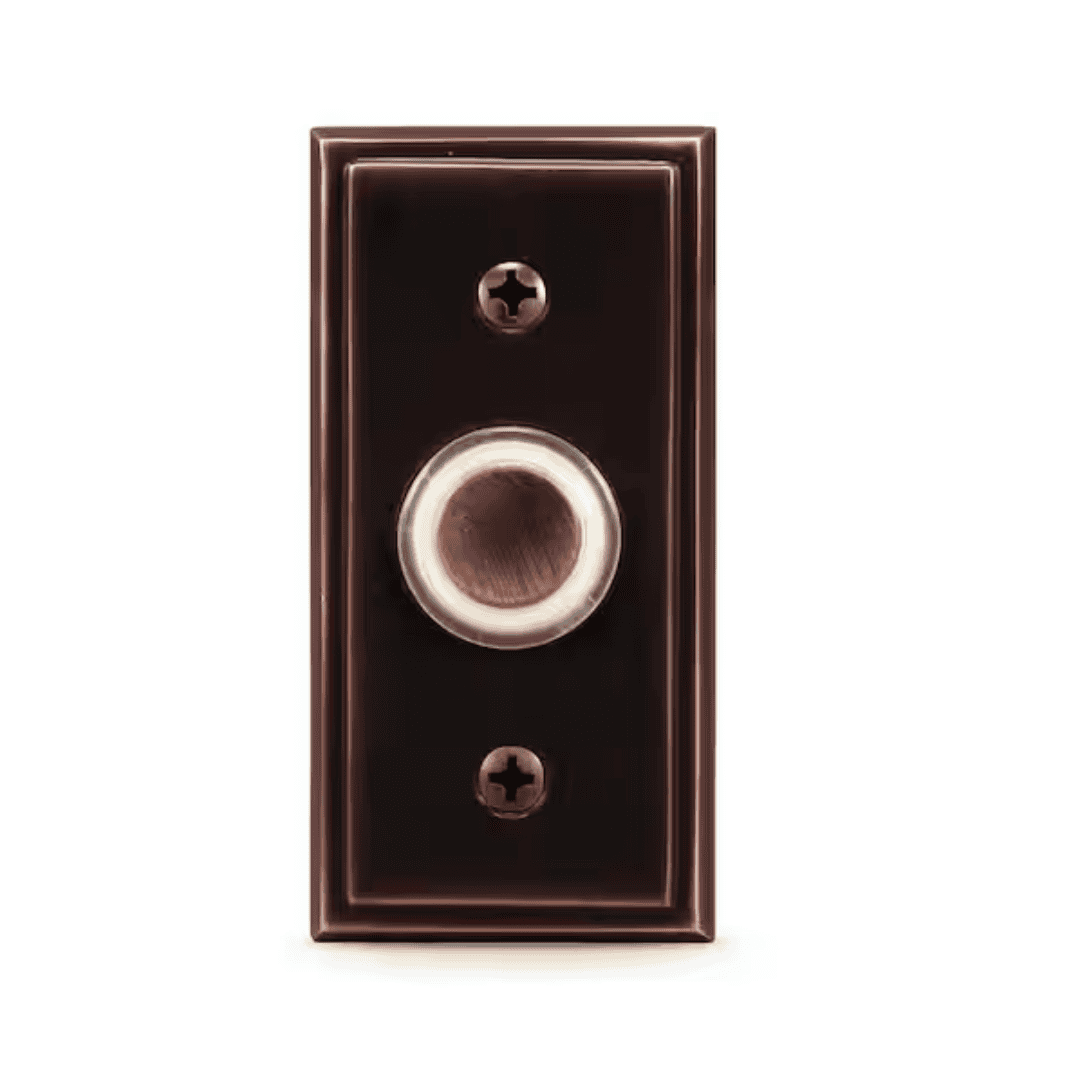 Heath Zenith 91008723 Oil Rubbed Bronze Metal Wired Lighted Push Doorbell Button